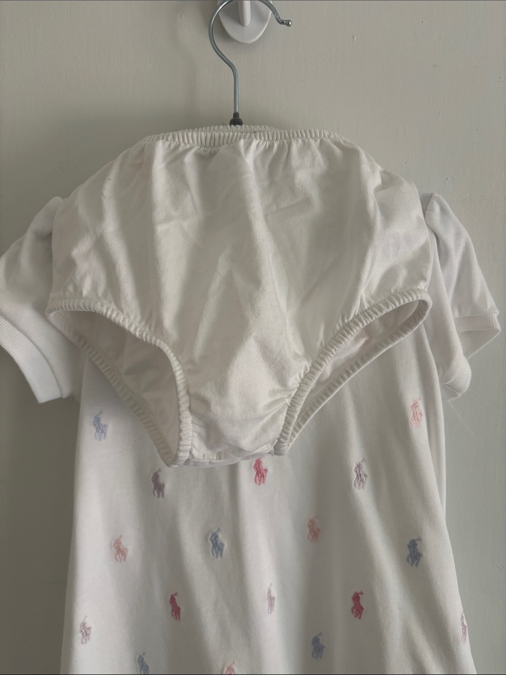 Ralph Lauren White Polo Dress with Pink & Blue Pony Embroidery 24 Month - Picture 3 of 4